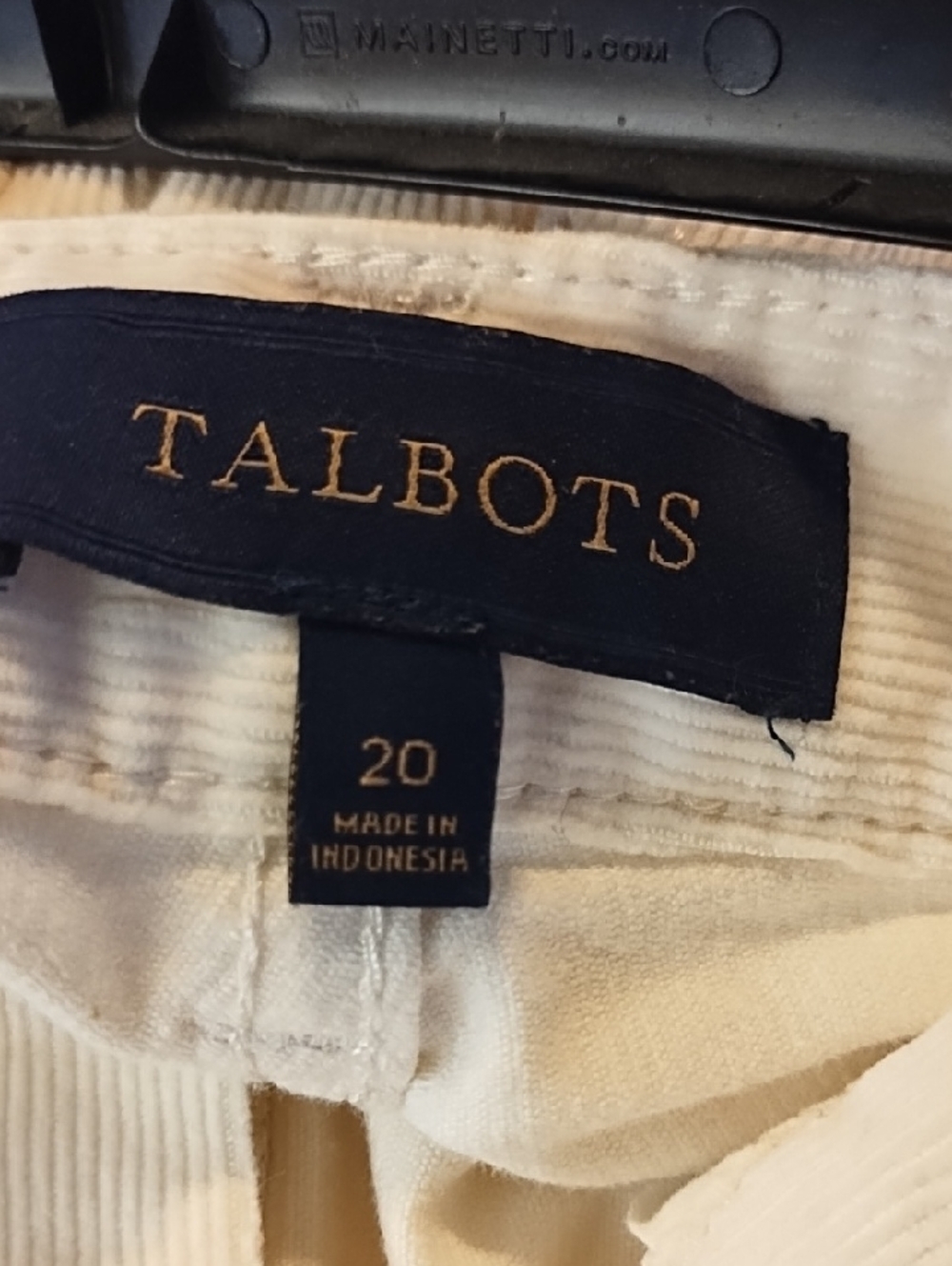 Talbots Winter White Corduroys - Picture 2 of 3